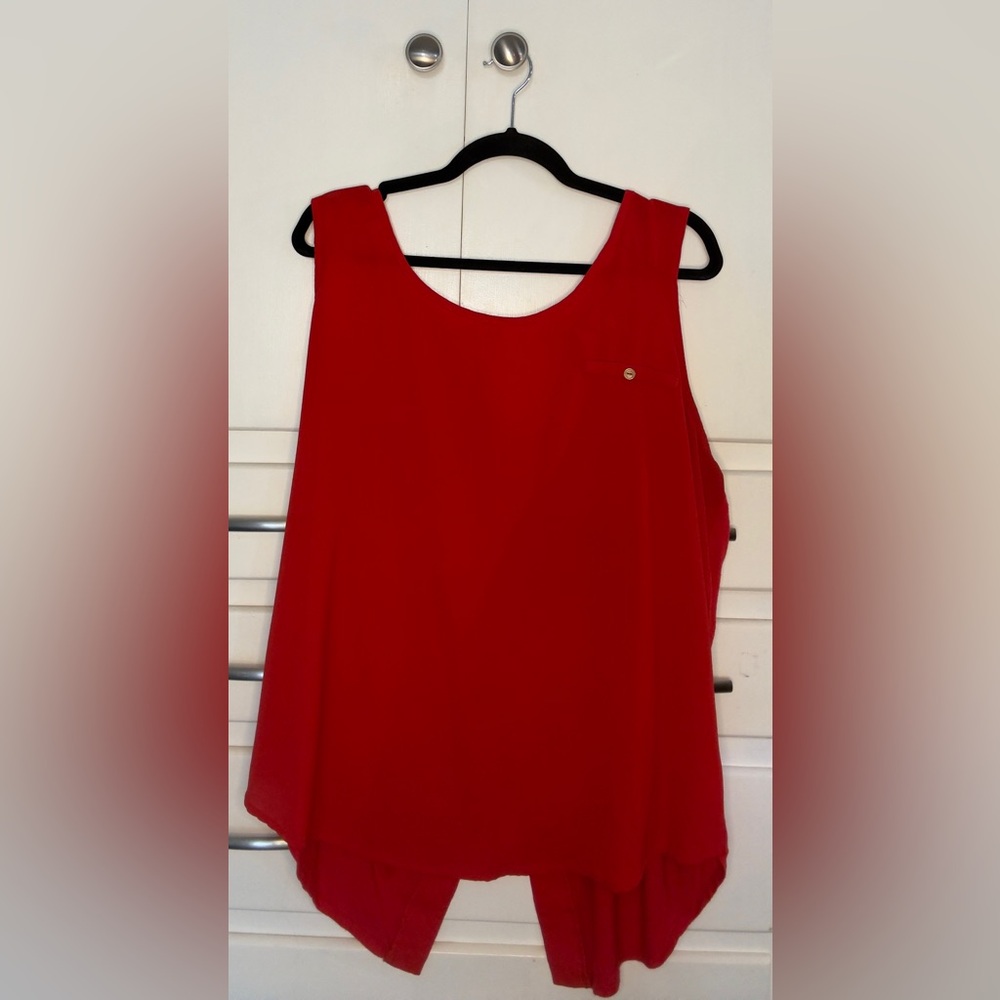Unique Red Sleeveless Women's Top